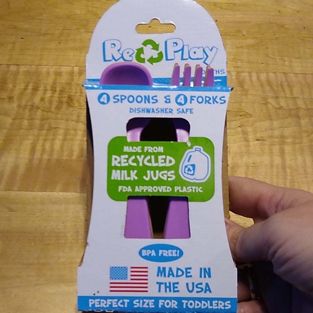 NIP-Recycled Milk Jug Spoon/Fork set